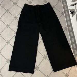 Anthropologie Black The Collette Magic Fabric Wide Leg Crop Pants